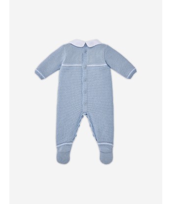 Paz Rodriguez Baby Boys Knitted Babygrow in Blue pas cher