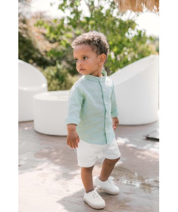 Paz Rodriguez Boys Shirt And Shorts Set in Green paiement sécurisé