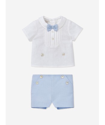 Paz Rodriguez Baby Boys Linen Shorts Set in Multicolour votre