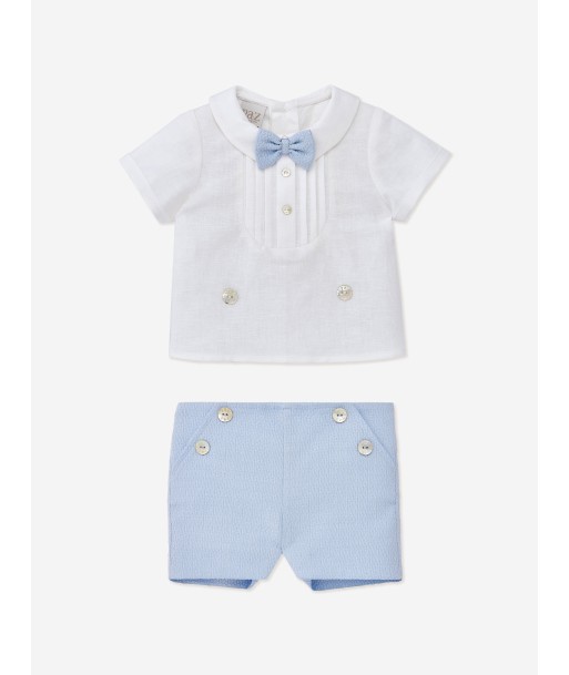 Paz Rodriguez Baby Boys Linen Shorts Set in Multicolour votre