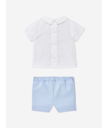 Paz Rodriguez Baby Boys Linen Shorts Set in Multicolour votre