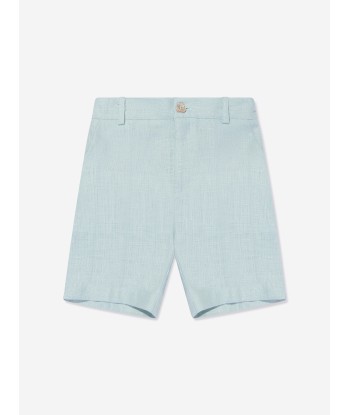 Paz Rodriguez Boys Linen Shorts Set in Green rembourrage situé sous