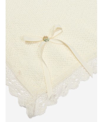 Paz Rodriguez Baby Knitted Blanket in Ivory solde