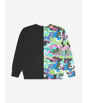 Sprayground Boys Camo 100 Split Crew Neck Sweatshirt in Multicolour pas chere