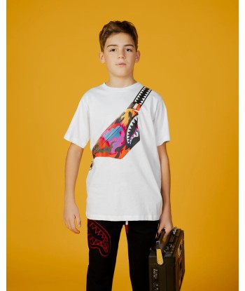 Sprayground Boys Crossbody Bag T-Shirt in White livraison gratuite