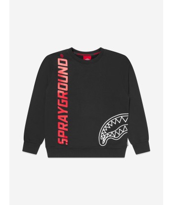 Sprayground Boys Spray Basic Crew Neck Sweatshirt in Black en stock