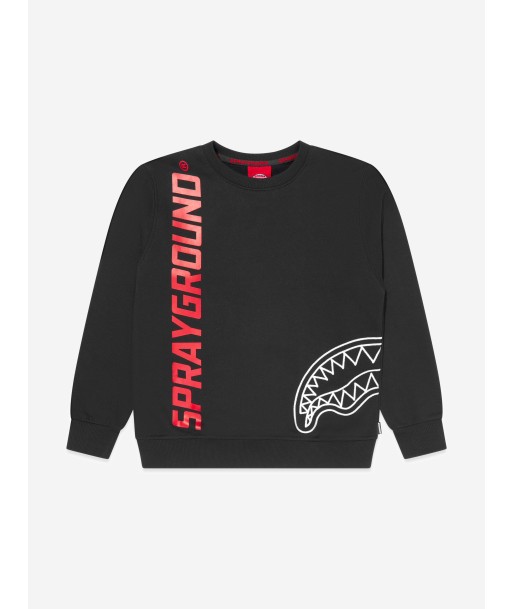 Sprayground Boys Spray Basic Crew Neck Sweatshirt in Black en stock