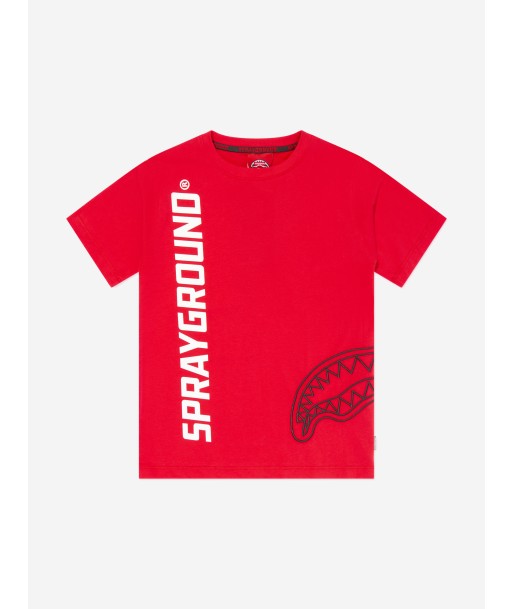 Sprayground Boys Basic Logo T-Shirt in Red Les magasins à Paris