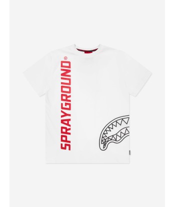 Sprayground Boys Basic Logo T-Shirt in White chez Cornerstreet bien 