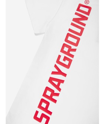 Sprayground Boys Basic Logo T-Shirt in White chez Cornerstreet bien 