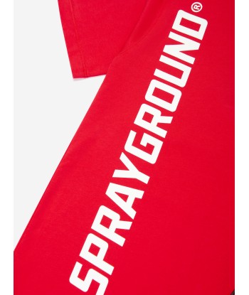 Sprayground Boys Basic Logo T-Shirt in Red Les magasins à Paris