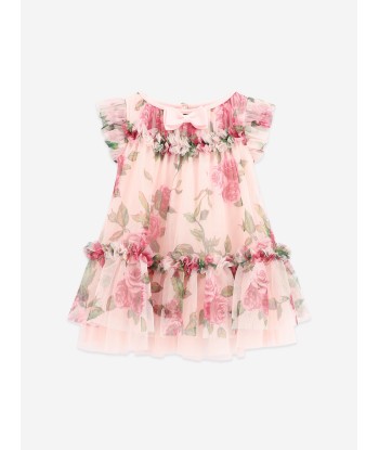 Angels Face Baby Girls Roses Tulle Dress in Pink de France