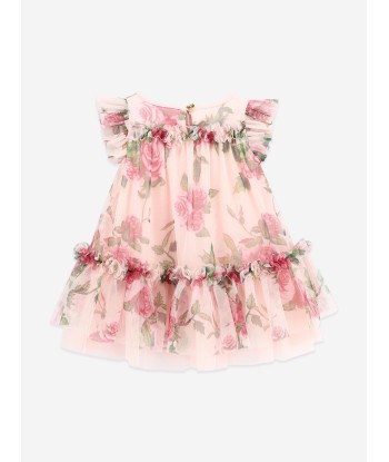 Angels Face Baby Girls Roses Tulle Dress in Pink de France