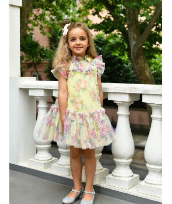 Angels Face Girls Marigold Flower Tulle Dress in Yellow votre