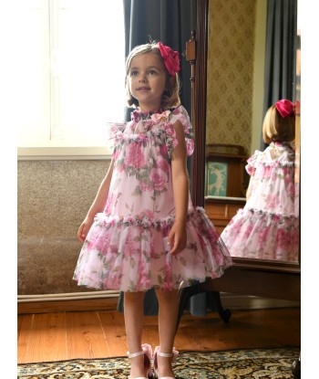 Angels Face Girls Marigold Roses Tulle Dress in Pink la colonne vertébrale