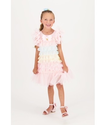 Angels Face Girls Waterfall Ruffle Dress in Pink Livraison rapide