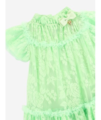 Angels Face Girls Vida Lace Dress in Green pas cher