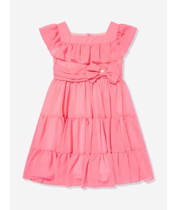 Patachou Girls Chiffon Bow Dress in Pink le concept de la Pate a emporter 