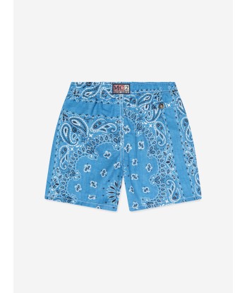 MC2 Saint Barth Boys Bandana Print Swim Shorts in Blue Découvrez la collection