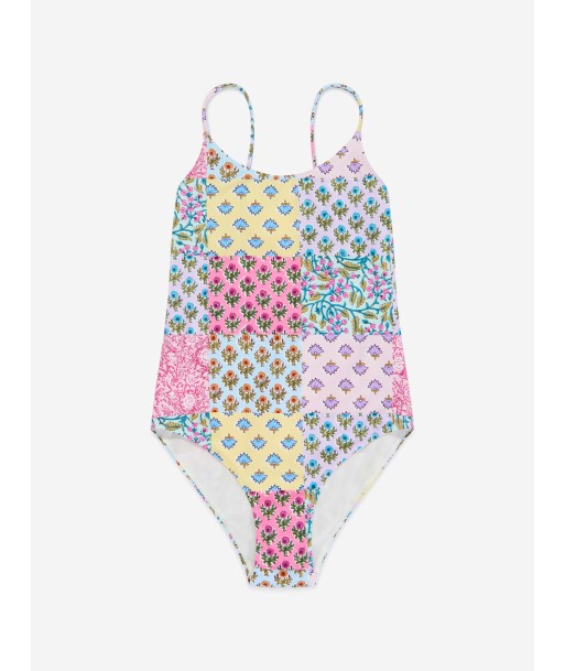 MC2 Saint Barth Girls Patchwork Swimsuit in Multicolour Paris Déstockage Promo