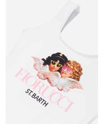 MC2 Saint Barth Girls Fiorucci Angels Swimsuit in White commande en ligne