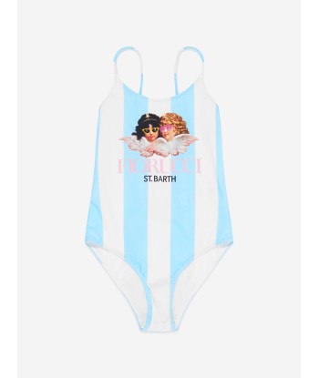 MC2 Saint Barth Girls Fiorucci Angels Striped Swimsuit in Multicolour Venez découvrir notre 