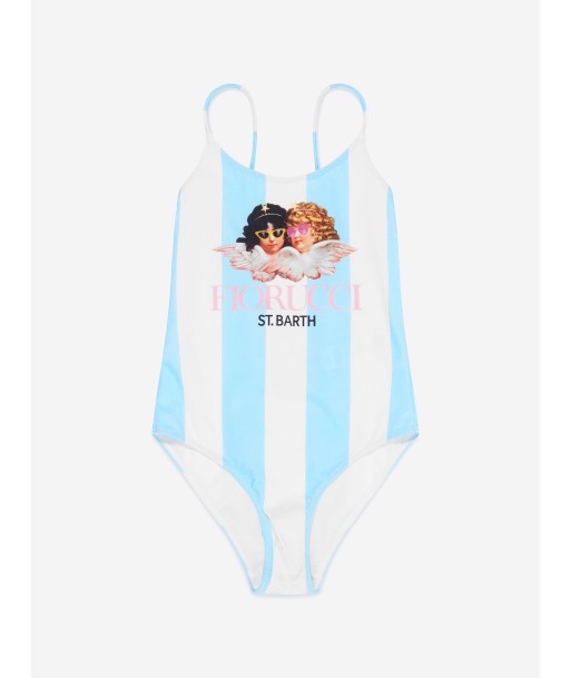 MC2 Saint Barth Girls Fiorucci Angels Striped Swimsuit in Multicolour Venez découvrir notre 