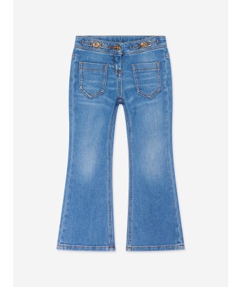 Versace Girls Flared Denim Jeans in Blue paiement sécurisé