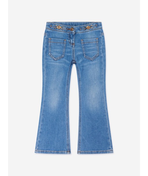 Versace Girls Flared Denim Jeans in Blue paiement sécurisé