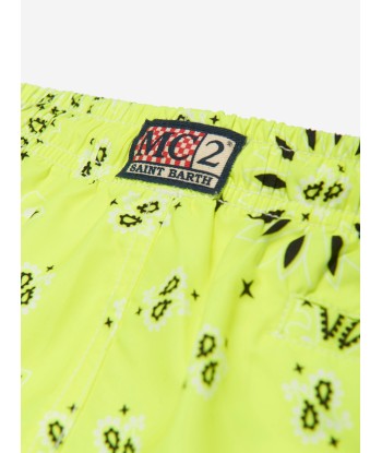 MC2 Saint Barth Boys Bandana Print Swim Shorts in Yellow Vous souhaitez 