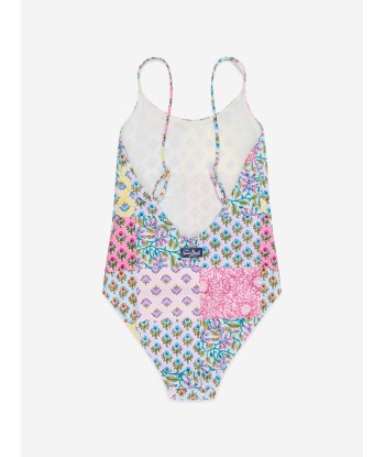 MC2 Saint Barth Girls Patchwork Swimsuit in Multicolour Paris Déstockage Promo