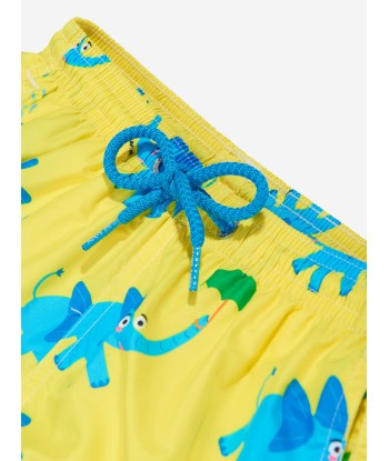 MC2 Saint Barth Boys Elephant Swim Shorts in Yellow la colonne vertébrale