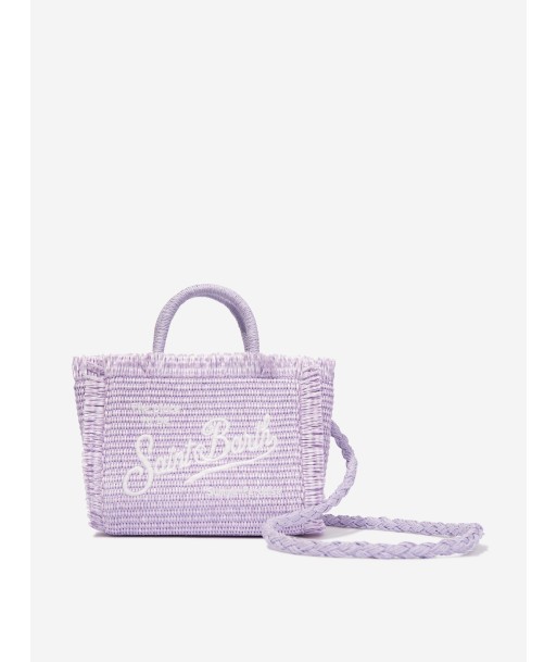 MC2 Saint Barth Girls Embroidered Straw Bag in Purple Jusqu'à 80% De Réduction