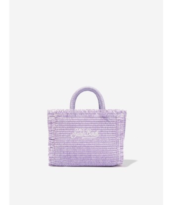 MC2 Saint Barth Girls Embroidered Straw Bag in Purple Jusqu'à 80% De Réduction