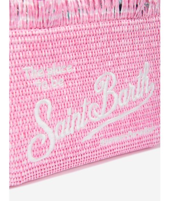 MC2 Saint Barth Girls Embroidered Straw Bag in Pink Comparez et commandez 