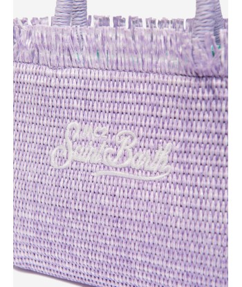 MC2 Saint Barth Girls Embroidered Straw Bag in Purple Jusqu'à 80% De Réduction