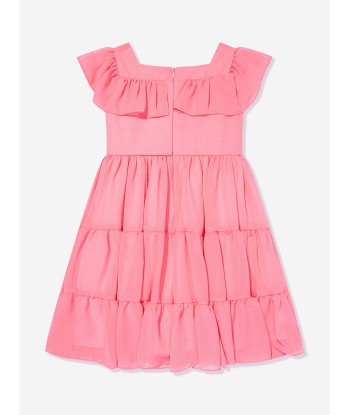 Patachou Girls Chiffon Bow Dress in Pink le concept de la Pate a emporter 