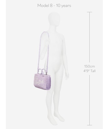 MC2 Saint Barth Girls Embroidered Straw Bag in Purple Jusqu'à 80% De Réduction