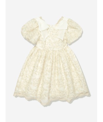 Patachou Girls Embroidered Party Dress in Gold de France