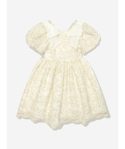 Patachou Girls Embroidered Party Dress in Gold de France