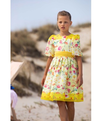 Patachou Girls Floral Party Dress in Yellow ouvre sa boutique