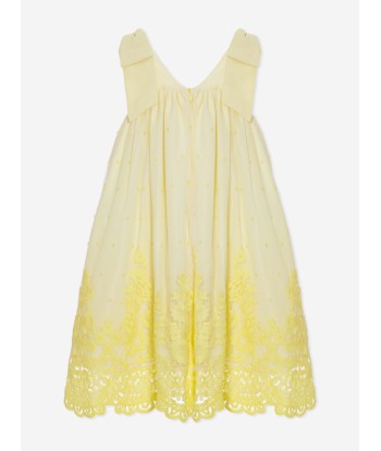 Patachou Girls Lace Trim Sleeveless Dress in Yellow pas cher 