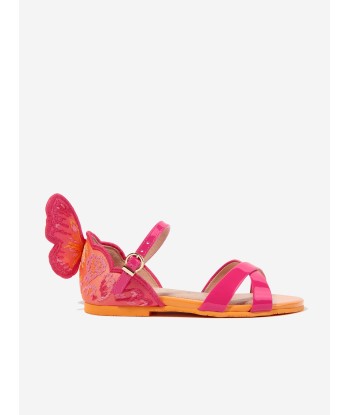 Sophia Webster Girls Leather Chiara Embroidery Sandals in Pink en ligne