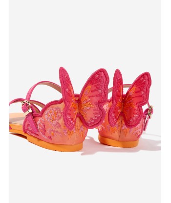 Sophia Webster Girls Leather Chiara Embroidery Sandals in Pink en ligne