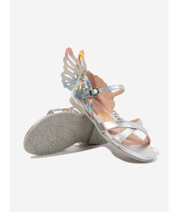 Sophia Webster Girls Leather Heavenly Sandals in Silver paiement sécurisé