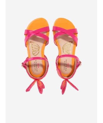 Sophia Webster Girls Leather Chiara Embroidery Sandals in Pink en ligne