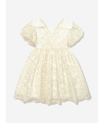 Patachou Girls Embroidered Party Dress in Gold de France