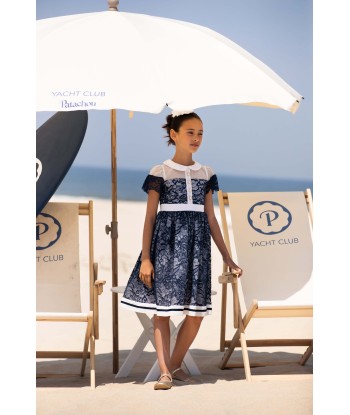 Patachou Girls Yacht Club Dress in Navy du meilleur 