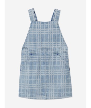 Burberry Girls Check Martine Pinafore Dress in Blue Jusqu'à 80% De Réduction