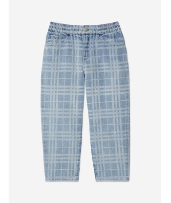 Burberry Boys Check Carven Trousers in Blue de votre